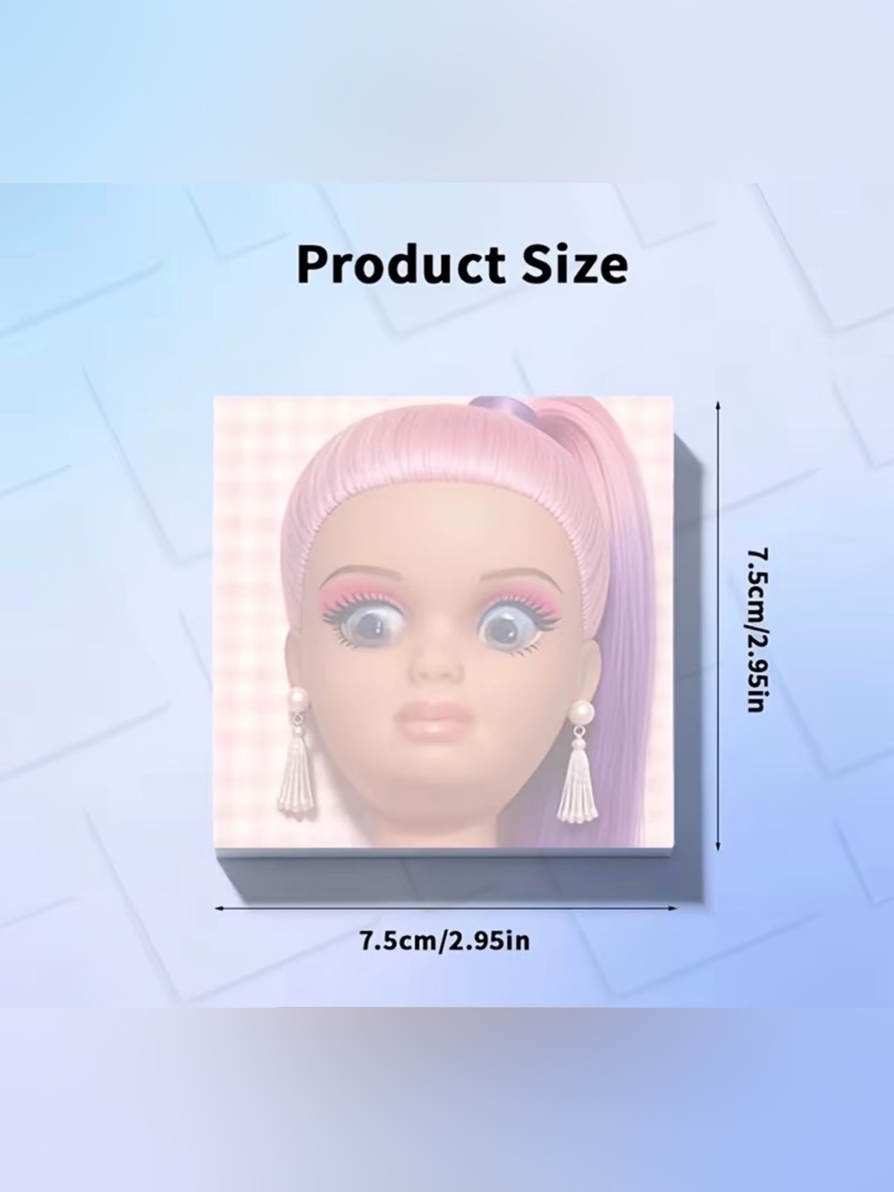 Funny Doll Face Sticky Notes 50 Sheets - Picture 2 of 4